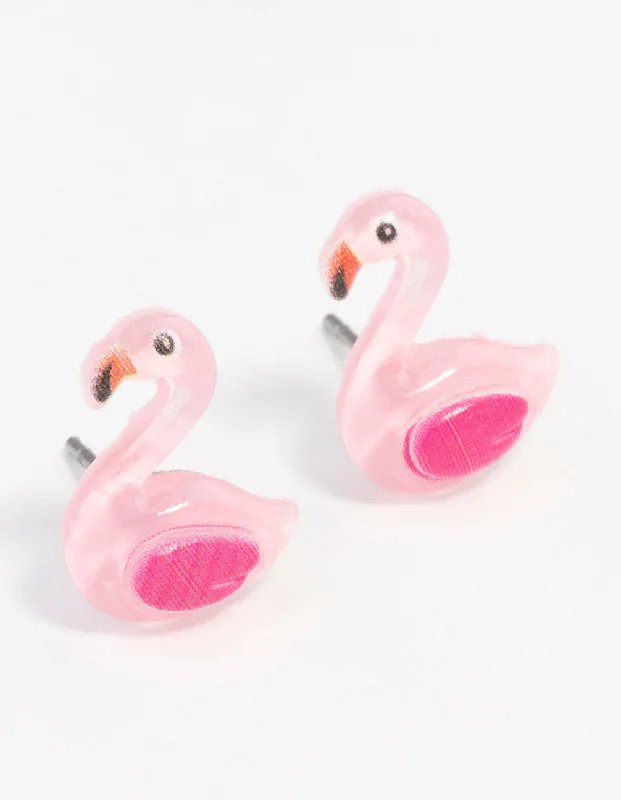 Women’s opal earrings-Flamingo Stud Earrings