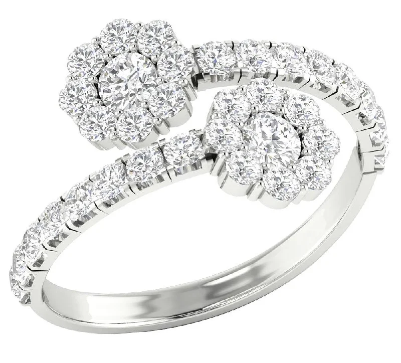 Women’s solitaire engagement rings-The Keegan Halo Solitaire Diamond Forever Us Engagement Ring White Gold