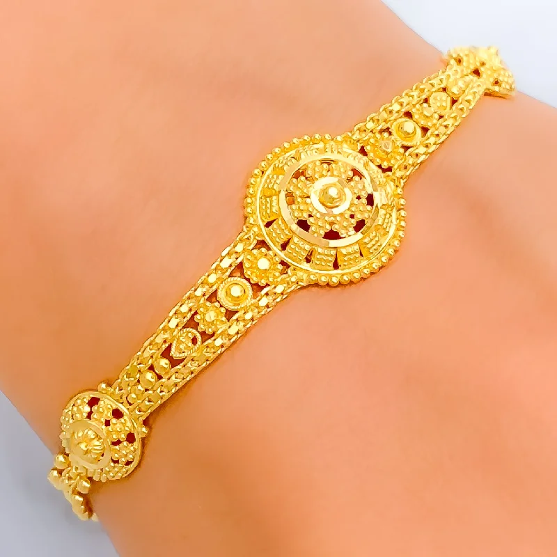 Women’s leather bracelets-Jazzy Stunning 22k Gold Bracelet