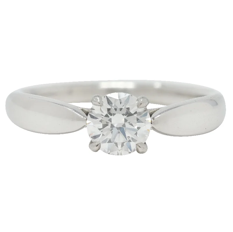 Women’s diamond solitaire engagement rings-Tiffany & Co. 0.48 CTW Diamond Platinum Harmony Solitaire Engagement Ring GIA