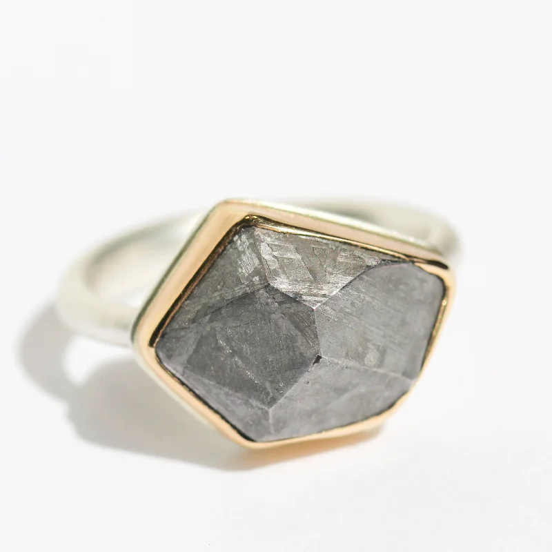 Women’s large statement rings-Meteorite Ring