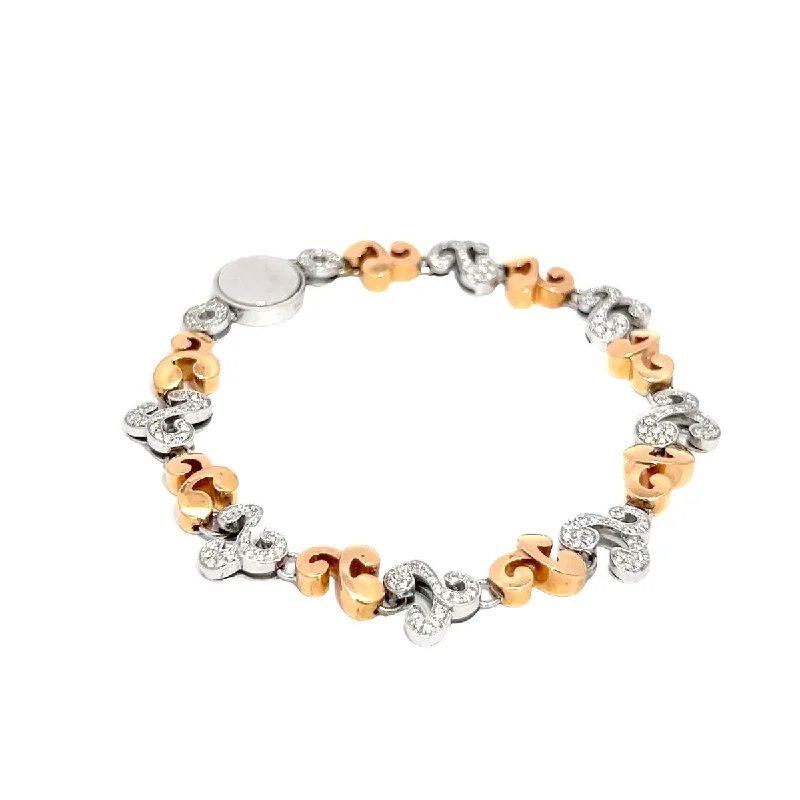 Women’s anniversary bracelets-Pre-Owned Vaid Two-Tone Swirl Bracelet