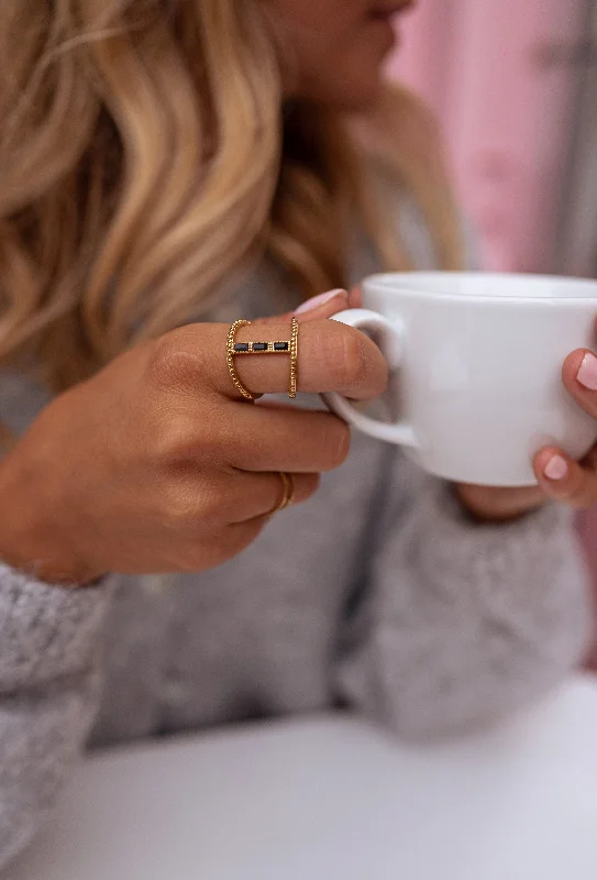 Women’s turquoise rings-Golden Carlo Ring