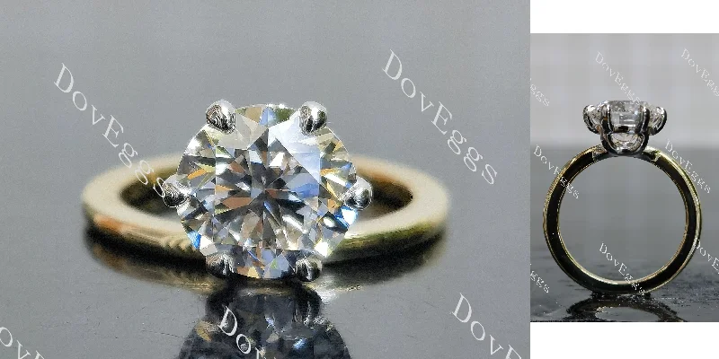 Women’s bridal engagement rings-Doveggs round solitaire moissanite engagement ring