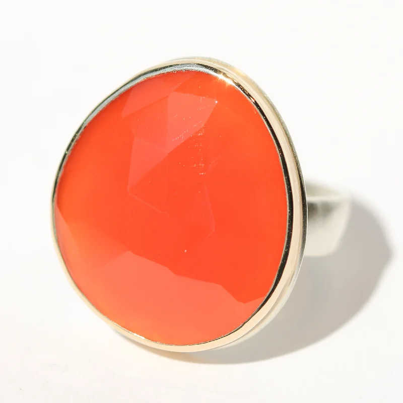 Women’s white gold rings-Carnelian Ring