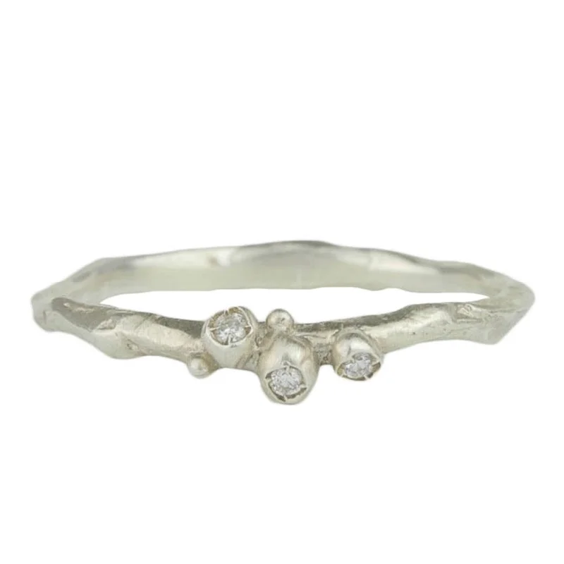 Women’s small delicate rings-Encrusted Tiny Branch Ring