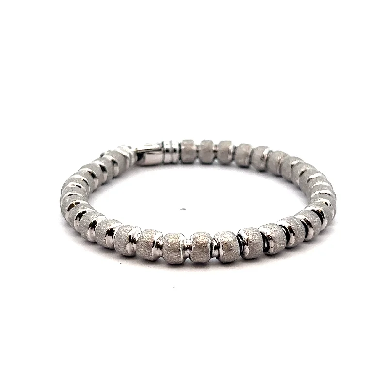 Women’s pearl bracelets-Pre-Owned Brushed Bead Bracelet