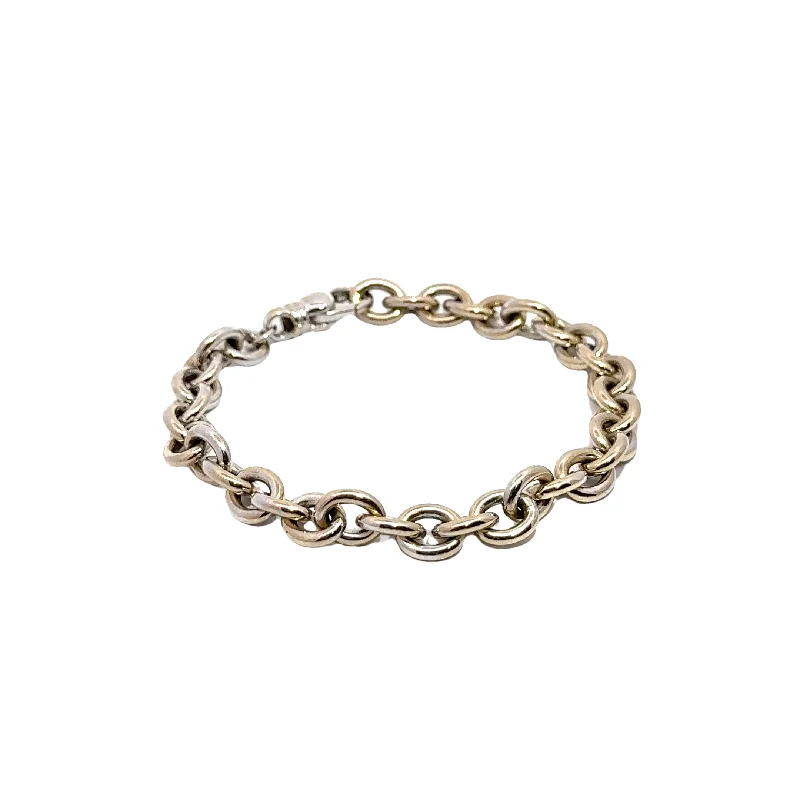 Women’s engraved bracelets-Pre-Owned White Gold Rolo Bracelet