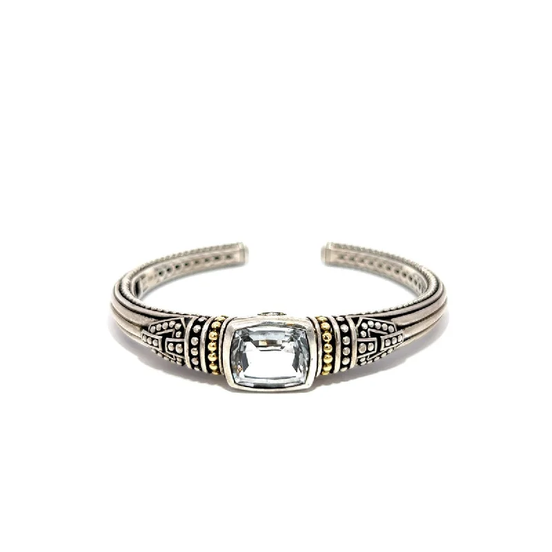 Women’s bracelet sets-Pre-Owned Lagos White Topaz Caviar Bracelet