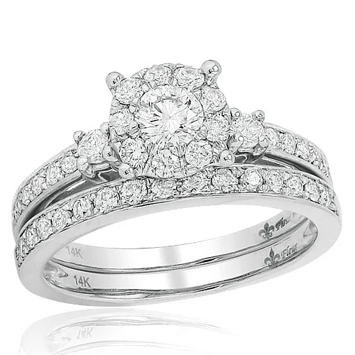 Women’s modern engagement rings-14KW 1.00CTW FLEUR BRIDAL SET