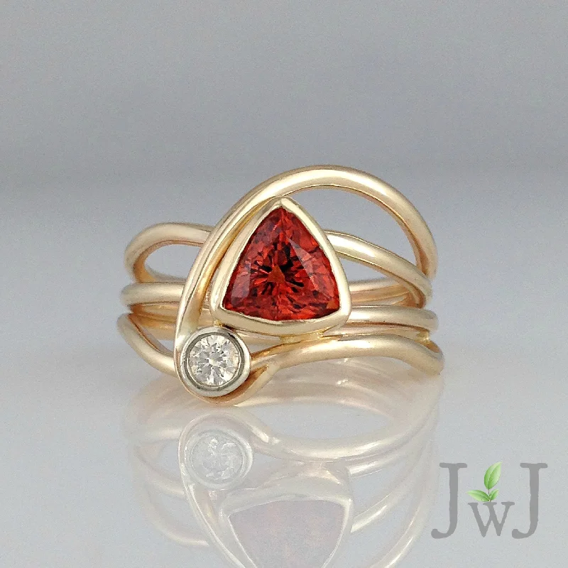 Women’s custom diamond rings-Red Horizon Ring