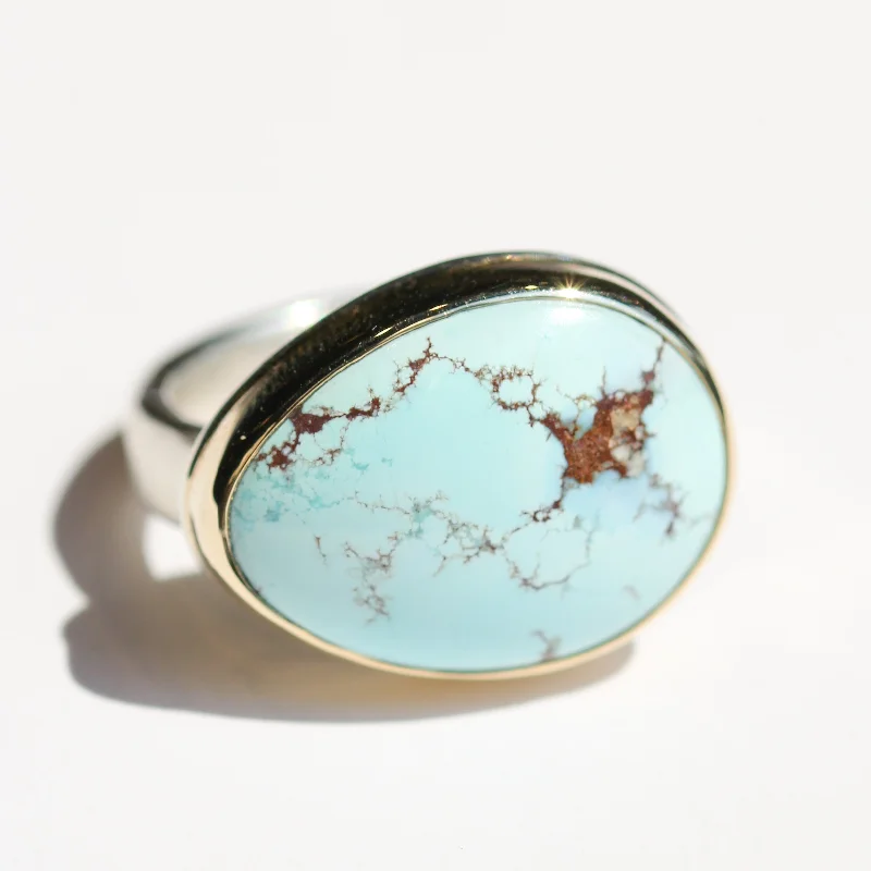 Women’s geometric rings-Kazakhstani Turquoise  Ring