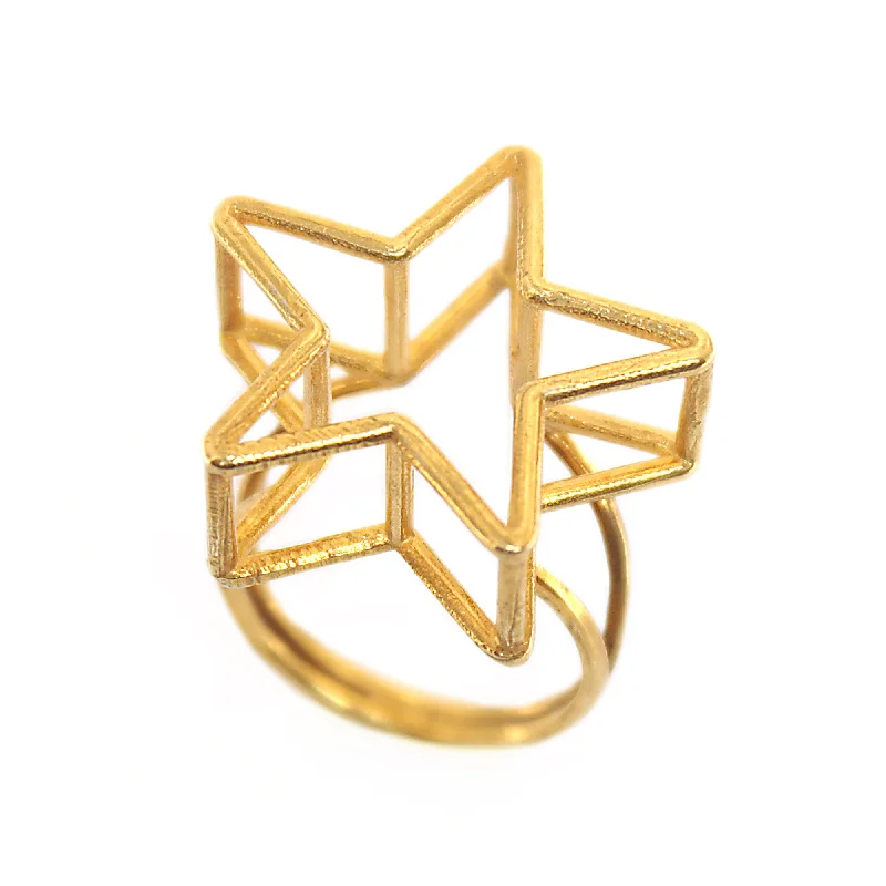 Women’s solitaire rings-3D Star Ring