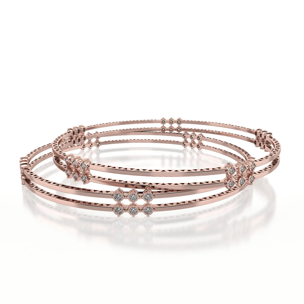 Women’s tennis bracelets-SWASTIKA DIAMOND BANGLE