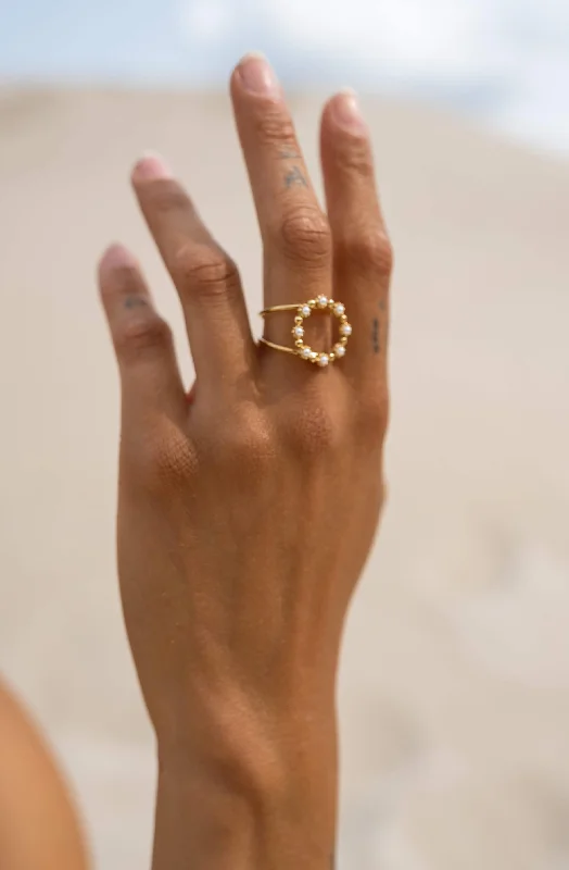 Women’s halo rings-Golden Azel Ring