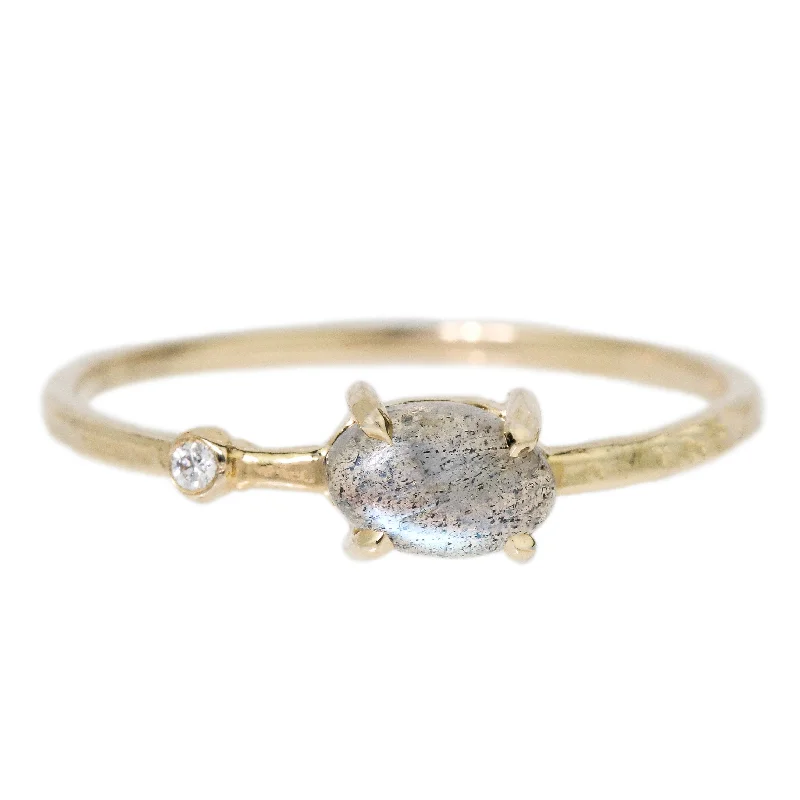 Women’s fancy color diamond rings-Labradorite Wink Ring