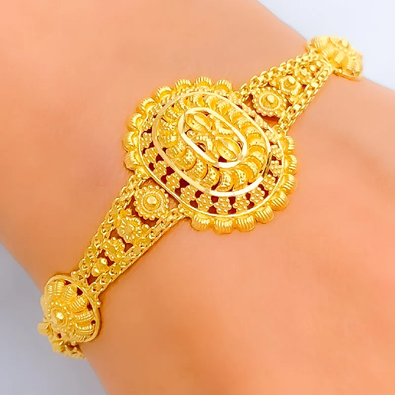 Women’s statement bangles-Ethereal Lovely 22k Gold Bracelet