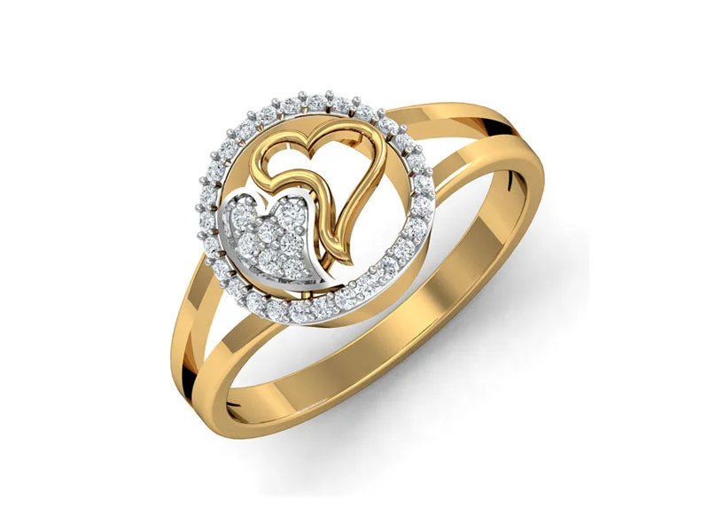 Women’s fancy color diamond rings-Romantic ‘Inseparable Hearts’ Ring