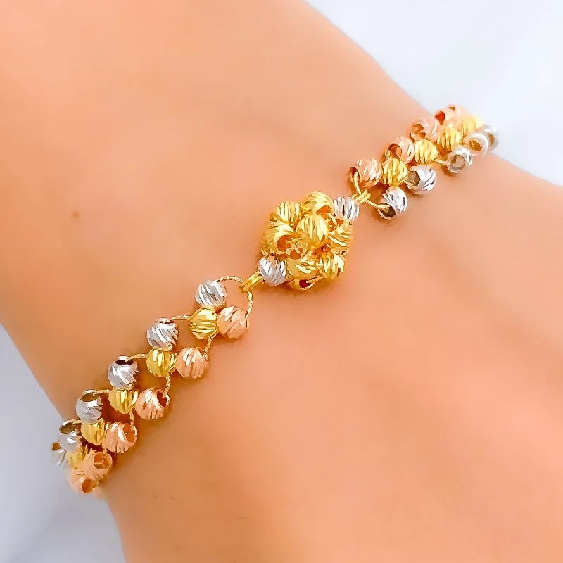 Women’s friendship bracelets-Upscale Interlinked 22k Gold Vibrant Bracelet