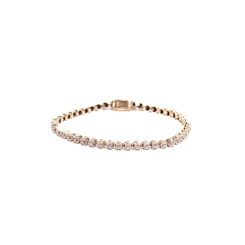 Women’s fashion bangles for parties-Pre-Owned Diamond Tennis Bracelet