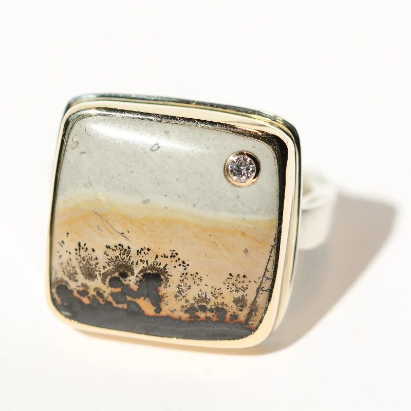 Women’s contemporary rings-Picture Jasper Ring