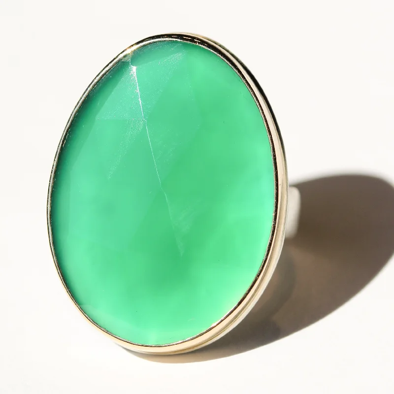 Women’s flower rings-Green Onyx Ring