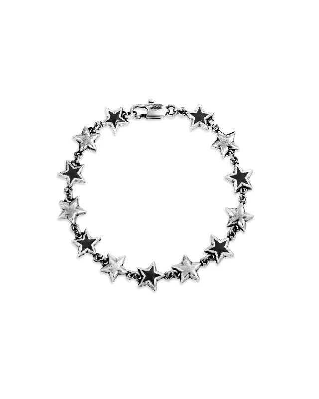 Women’s silver charm bracelets-Enameled Stars Bracelet