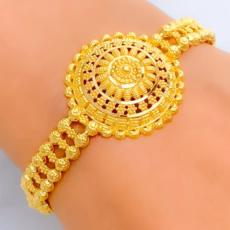 Women’s wrap bracelets-Ritzy Captivating 22k Gold Bracelet