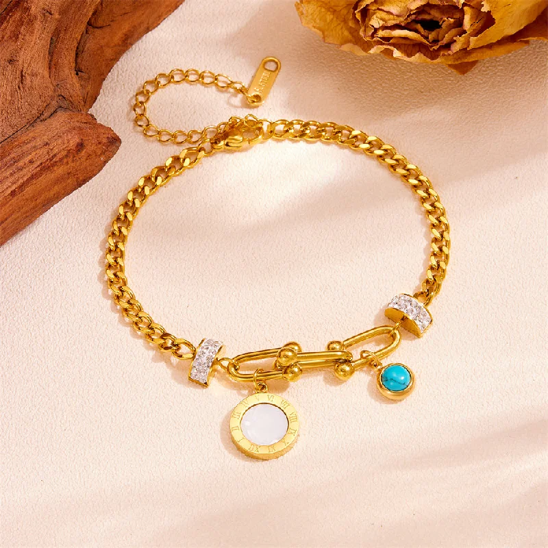 Gold Roman Shell Bracelet