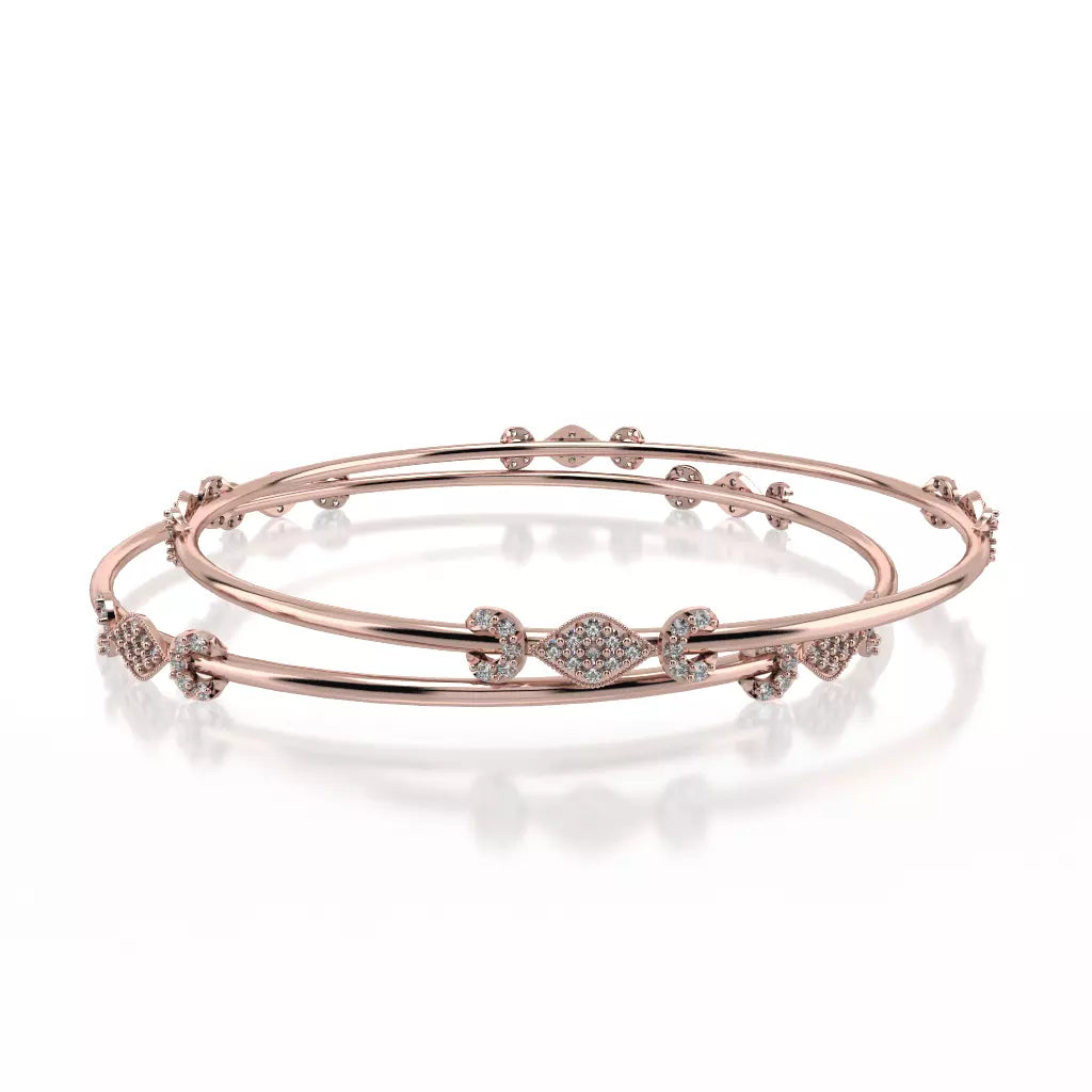 Women’s sterling silver bracelets-ANAMIKA DIAMOND BANGLE