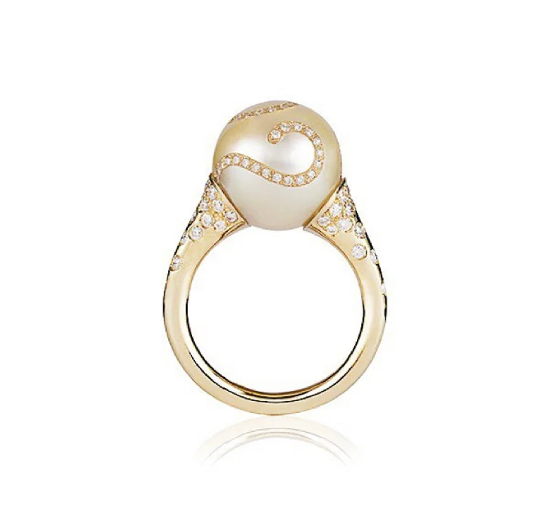 Women’s vintage engagement rings-RF Savoir Faire Pearl Ring