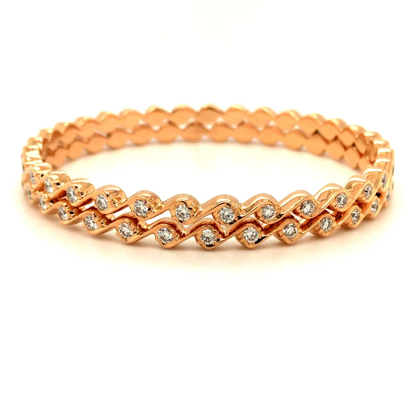 Women’s luxury bracelets-ABIRAMI CLOSE SETTING DIAMOND BANGLE