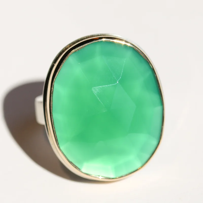 Women’s small delicate rings-Green Onyx Ring