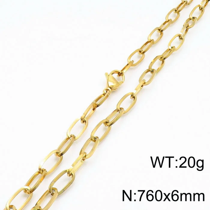 Gold 760 * 6mm = Necklace Kn197237-Z