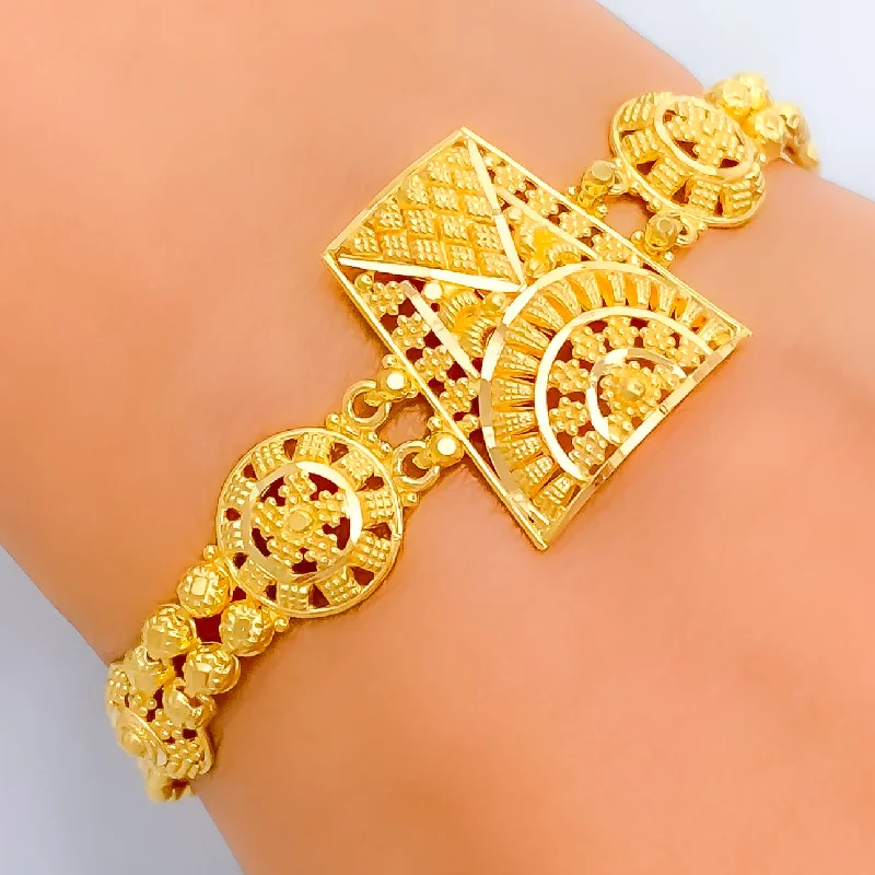 Women’s thin bangles-Brilliant Ethereal 22k Gold Bracelet