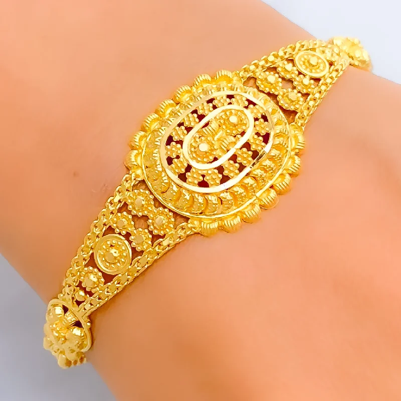 Women’s crystal bangles-Brilliant Jazzy 22k Gold Bracelet