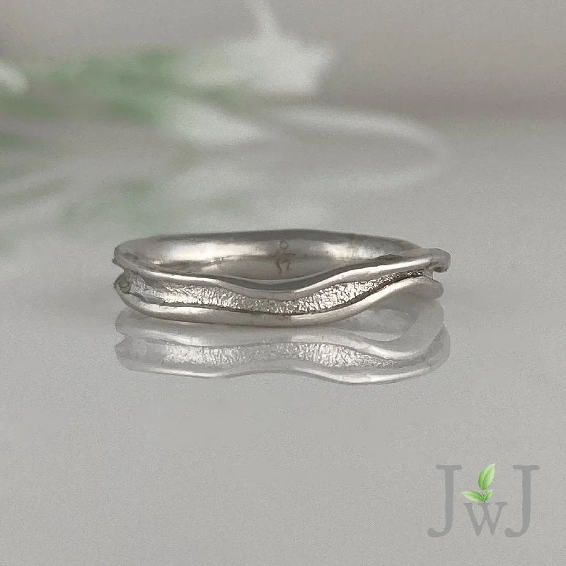 Women’s sterling silver rings-Zena Wedding Band - Narrow - Fitted