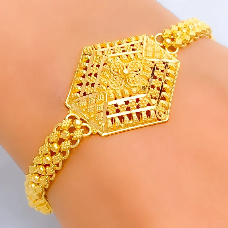 Women’s silver chain bracelets-Imperial Glowing 22k Gold Bracelet