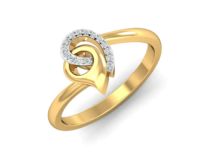 Women’s modern engagement rings-Entwined Inverted Drop Ring