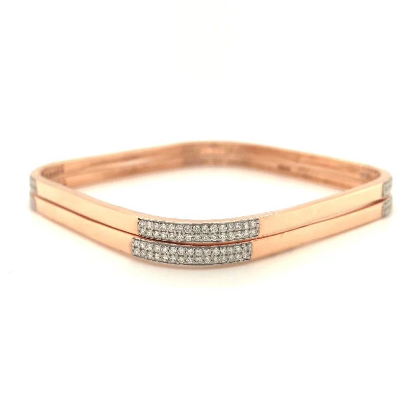 Women’s gold bangles-Rhombic Ultra Light Weight Diamond Bangle