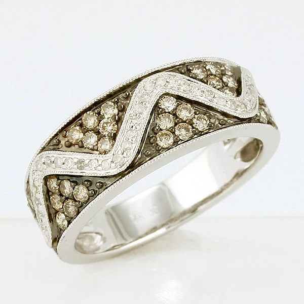 Women’s silver gemstone rings-14K 0.75CTW CHAMPAGNE DIA FANCY RING