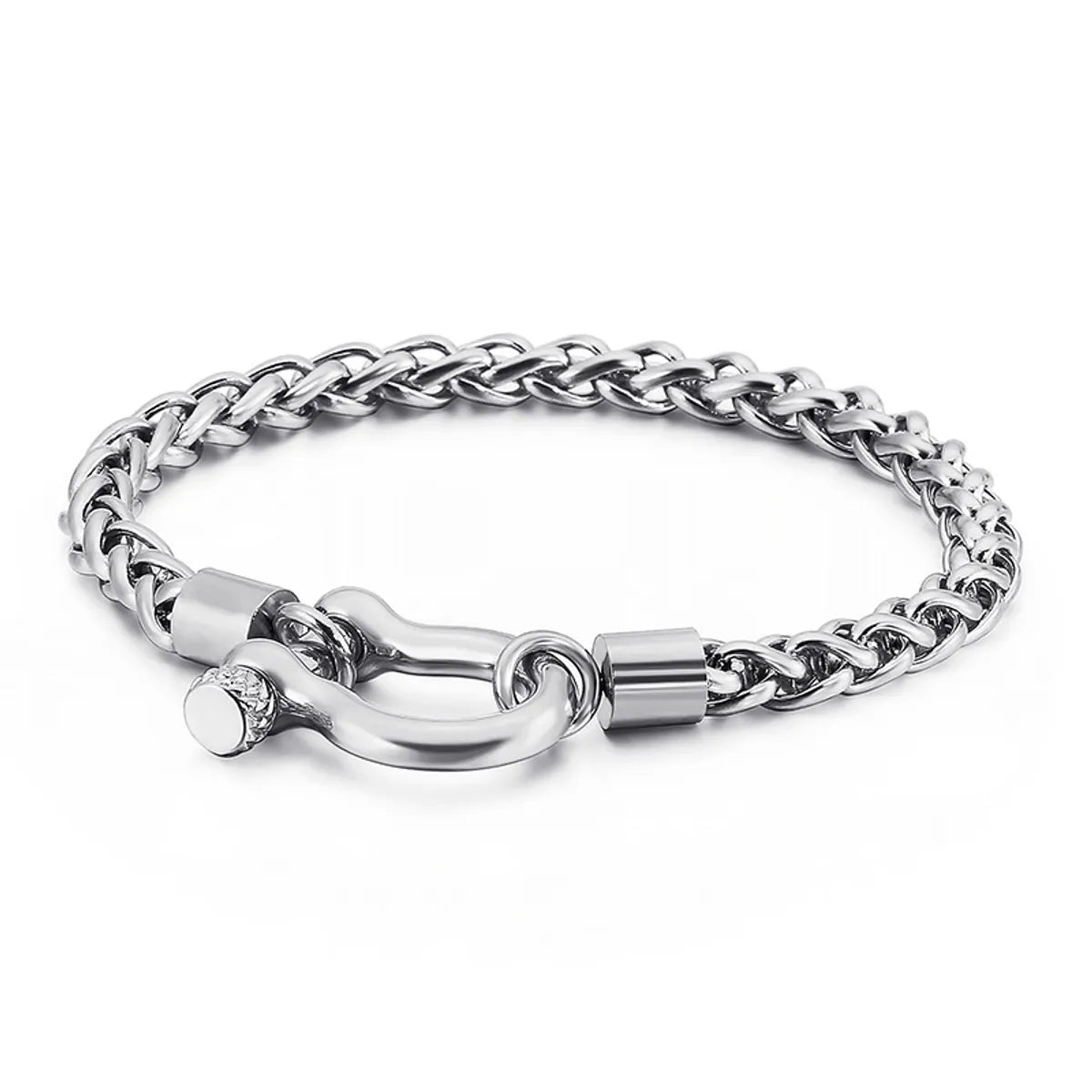 Women’s handcrafted bracelets-Fashion Horseshoe Buckle Bracelet Stainless Steel Simple Jewelry