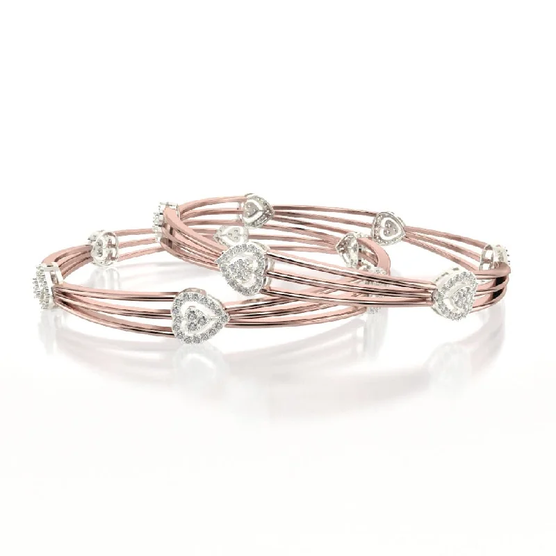 Women’s leather bracelets-THE HEART DIAMOND BANGLE