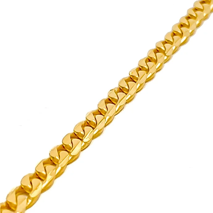 Women’s beaded bangle bracelets-Smooth Finished Cuban Link 22k Gold Baby Bracelet