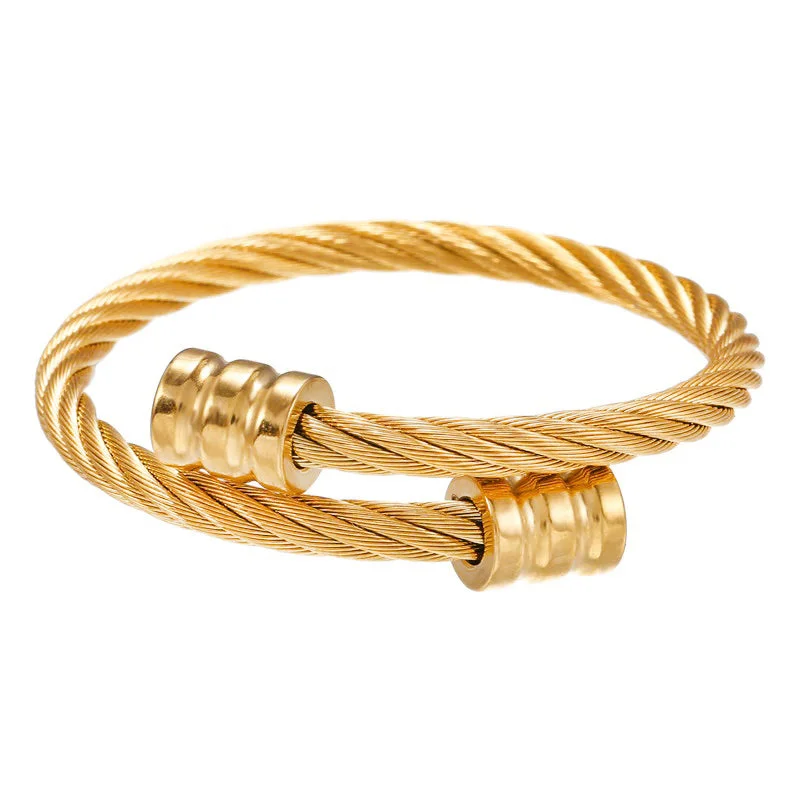 Women’s crystal bracelets-Golden Rope Round Bracelet