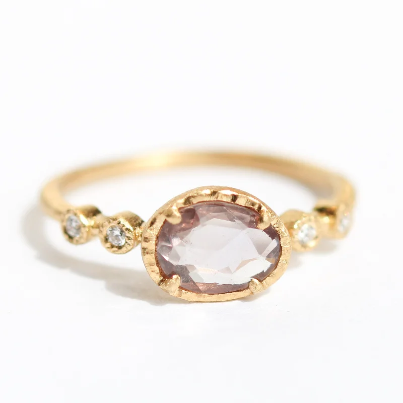 Women’s round cut rings-Pink Sapphire Garden Ring