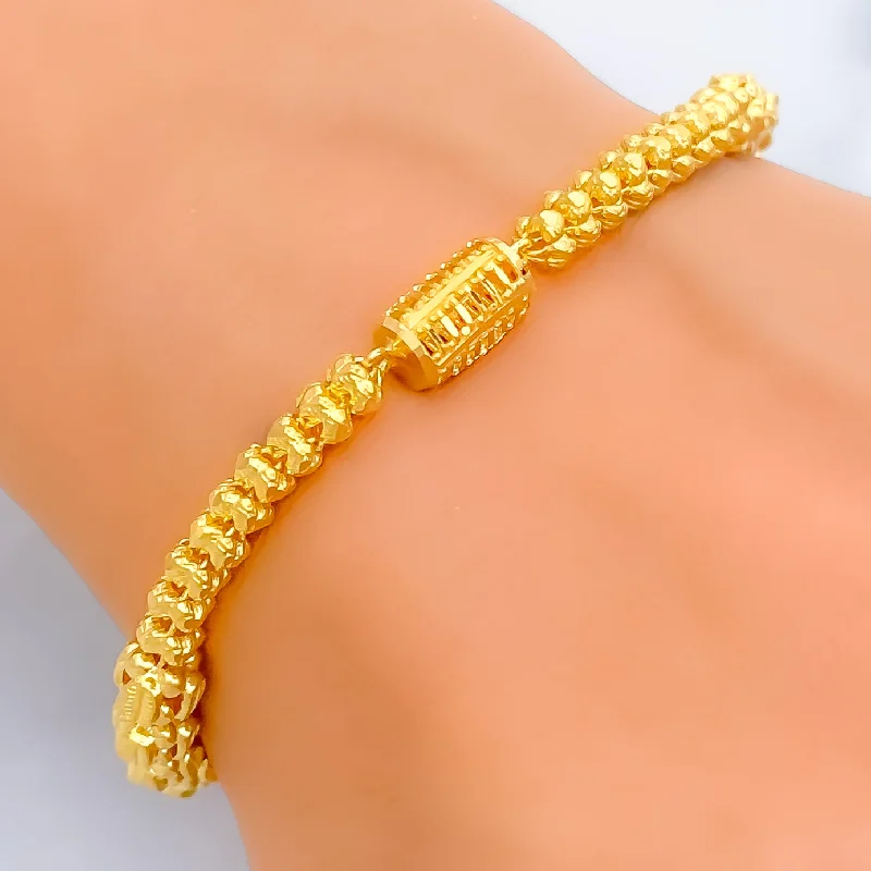 Women’s vintage bracelets-Opulent Glowing 22k Gold Bold Bracelet