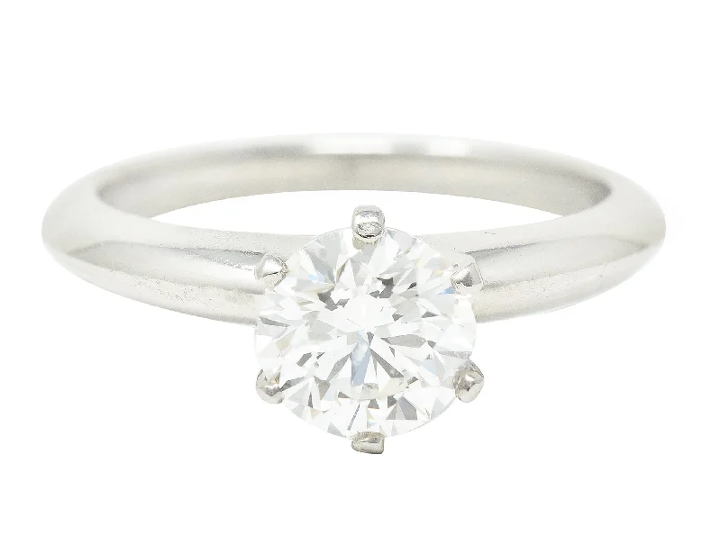 Women’s oval diamond engagement rings-Tiffany & Co. 1.14 CTW Diamond Platinum Solitaire Engagement Ring GIA