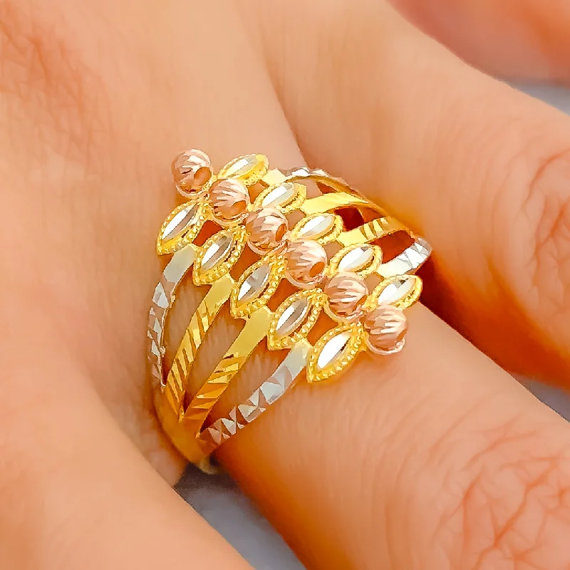 Women’s emerald cut rings-Exquisite Chic 22k Gold Ring