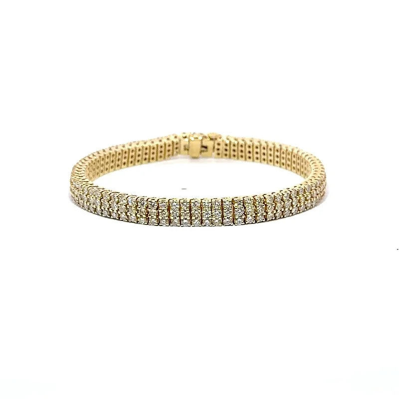 Women’s tennis bracelets-Pre-Owned 3-Row Round Brilliant Diamond Tennis Bracelet